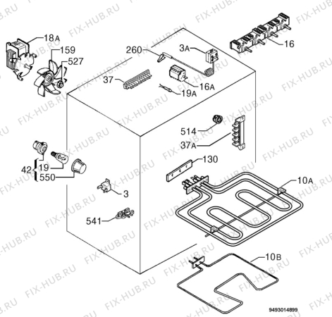 Взрыв-схема плиты (духовки) Zanussi ZOU398W - Схема узла Electrical equipment 268